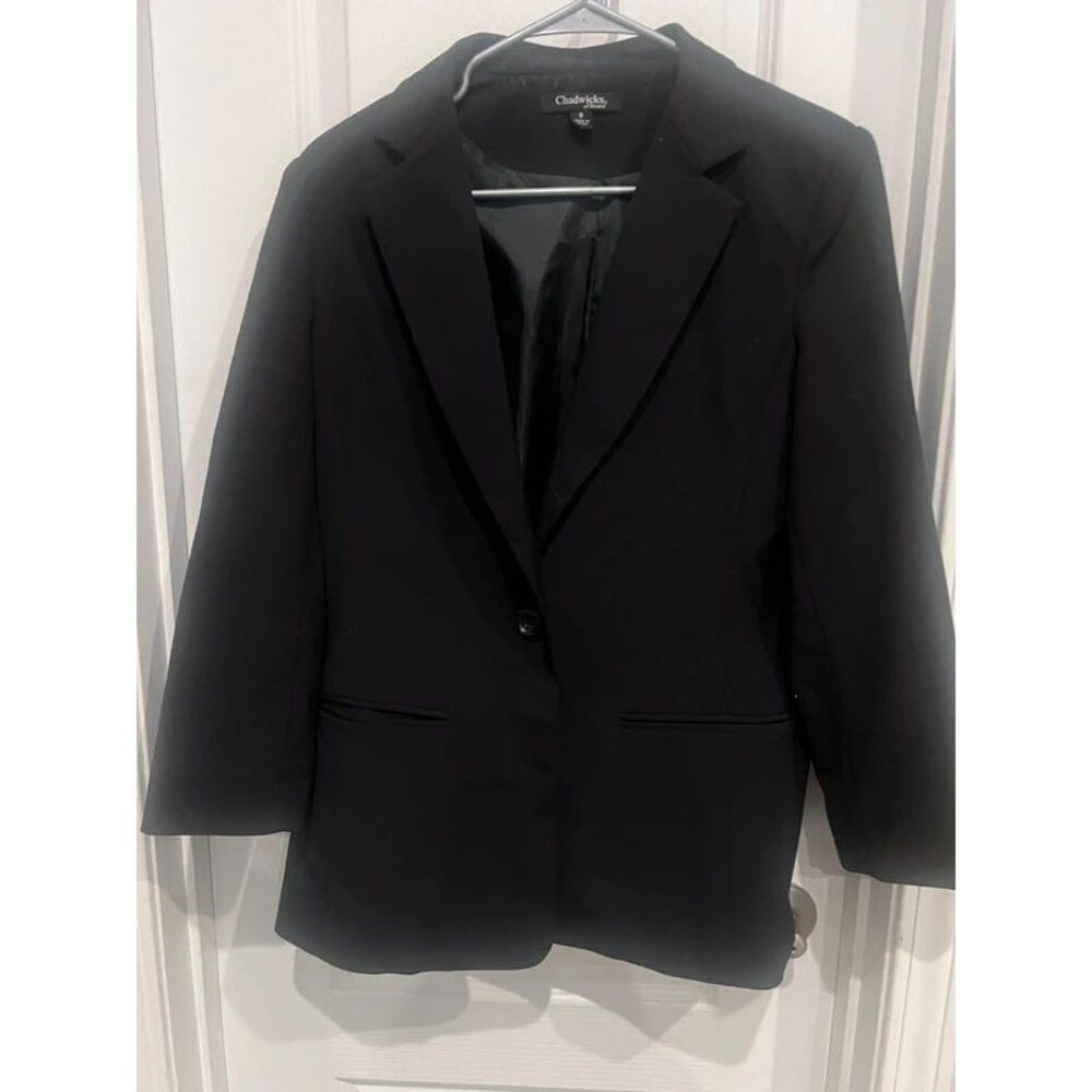 Chadwicks of Boston Women’s Black Single-Button Blazer Size 8